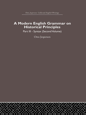 cover image of A Modern English Grammar on Historical Principles